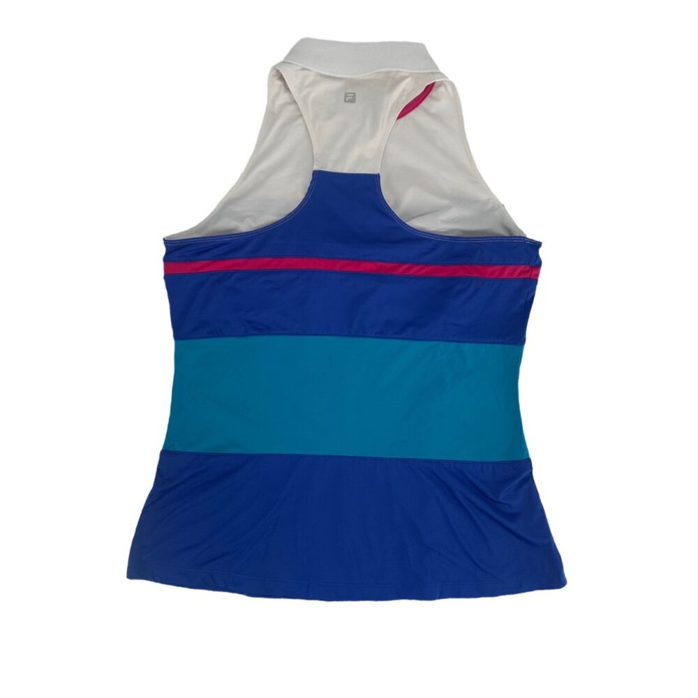Fila Sleeveless Golf Polo Tank Built-in Bra Colorblock M - Picture 3 of 8